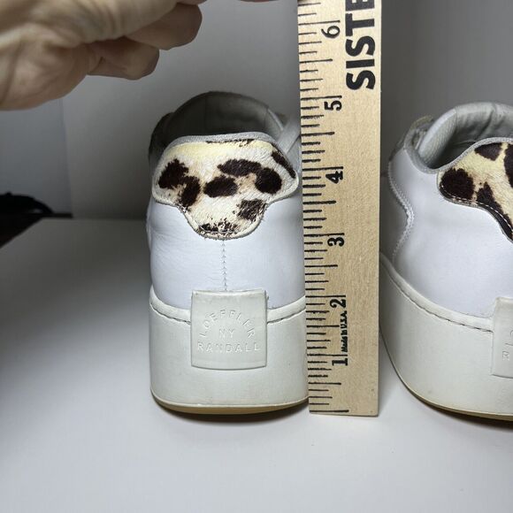 Loeffler Randall Kiera Platform Sneaker 9 Leather Suede Leopard Calf Hair Shoes - Picture 11 of 11